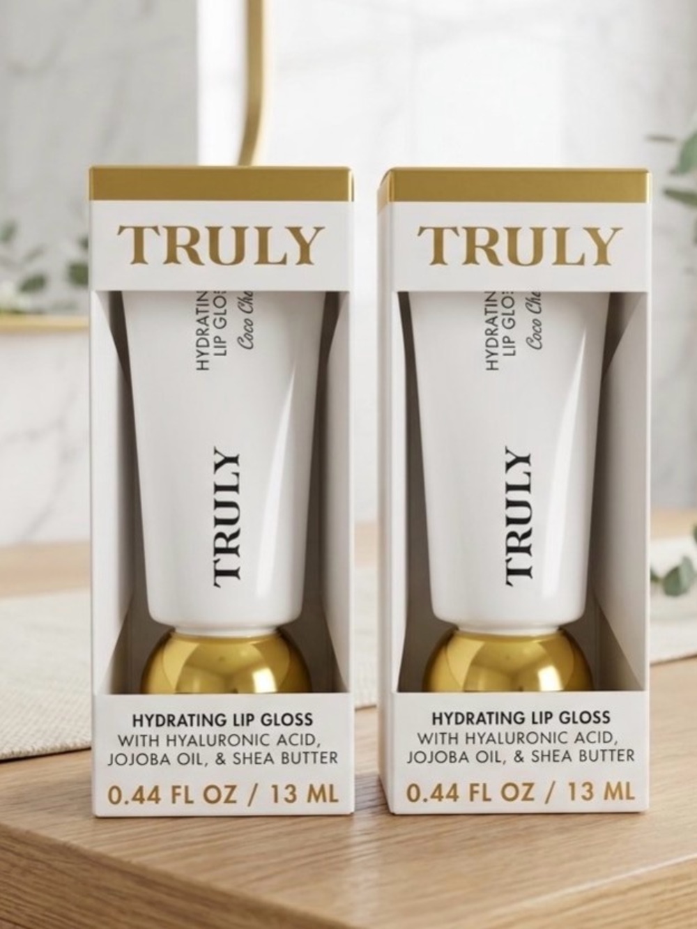 2 TRULY Hydrating Lip Gloss Shine Clear Coco Creme 13 mL each MSRP $ 58.00
